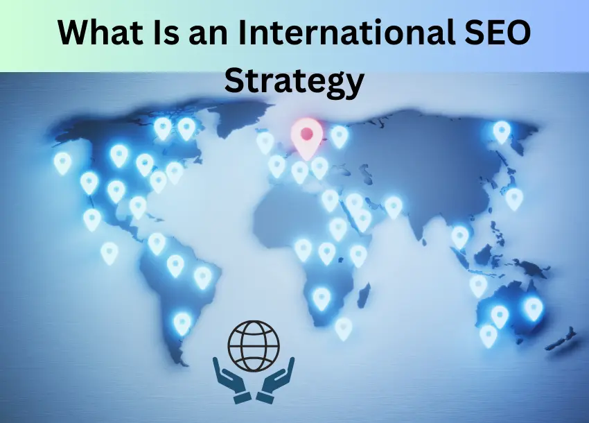 International SEO strategy infographic showing global keyword research, hreflang implementation, multilingual content, and worldwide search ranking growth
