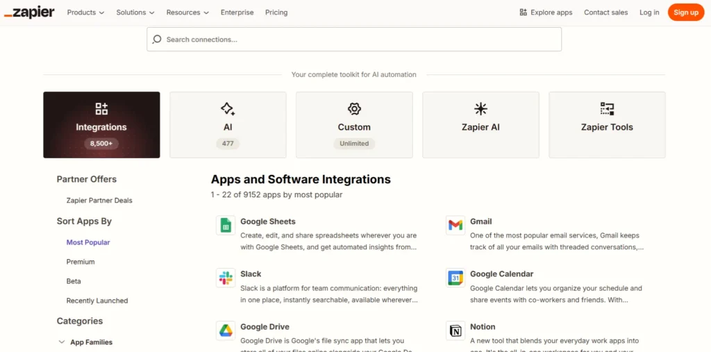 Zapier app integration pages ranking through programmatic SEO automation